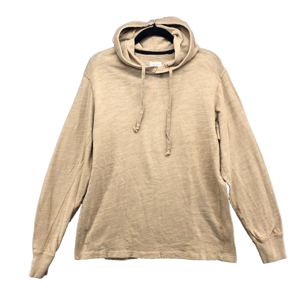 Rag & Bone Pullover Hoodie Sweatshirt Mens Medium Beige Comfort Athleisure